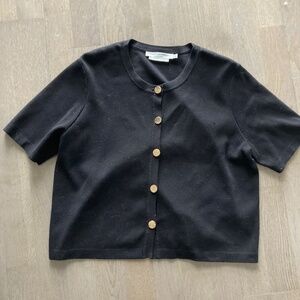 Simon's contemporaine black shirt with gold buttons size L